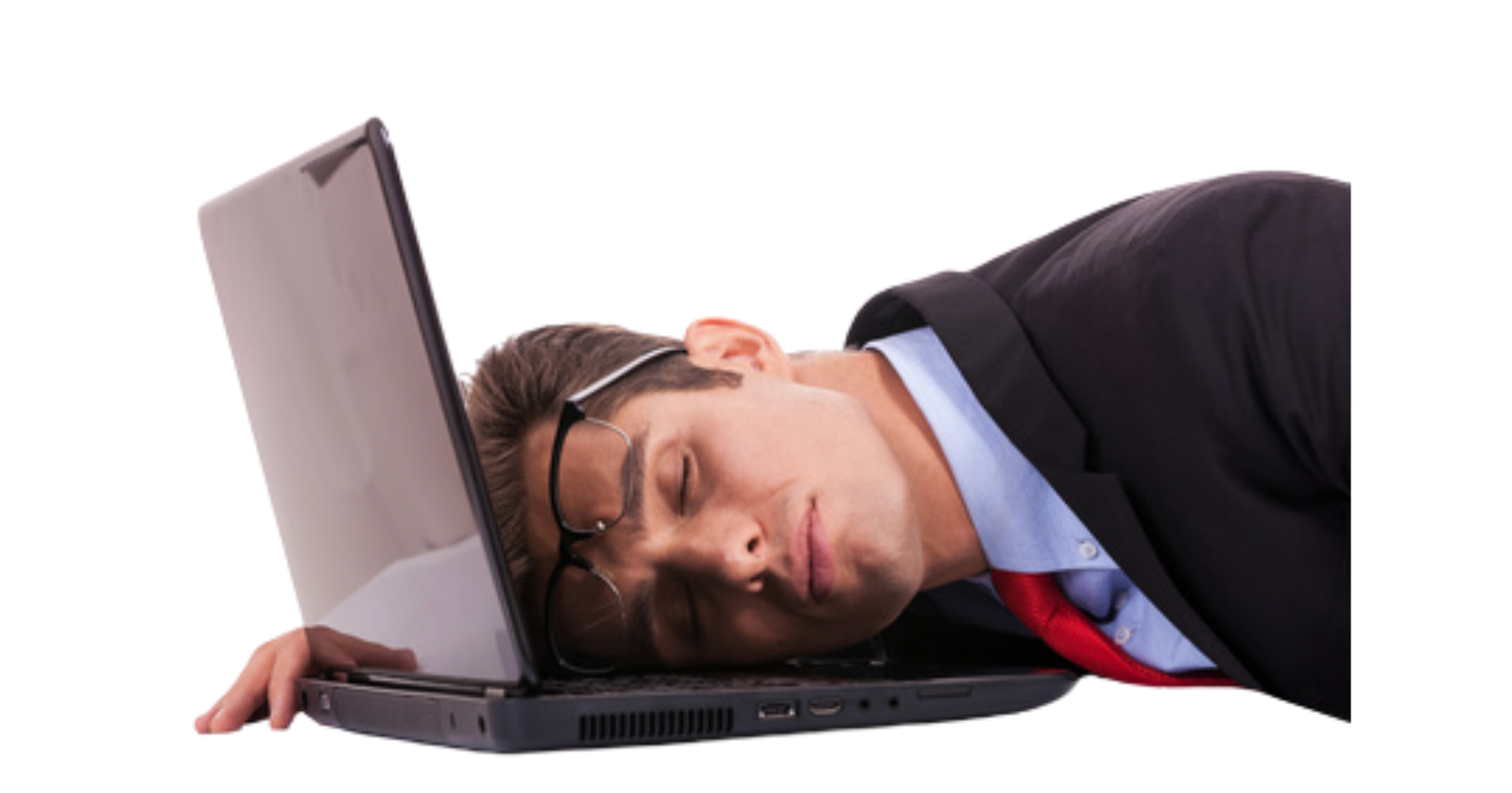 man catching up on sleep because he didn't use Yu Sleep